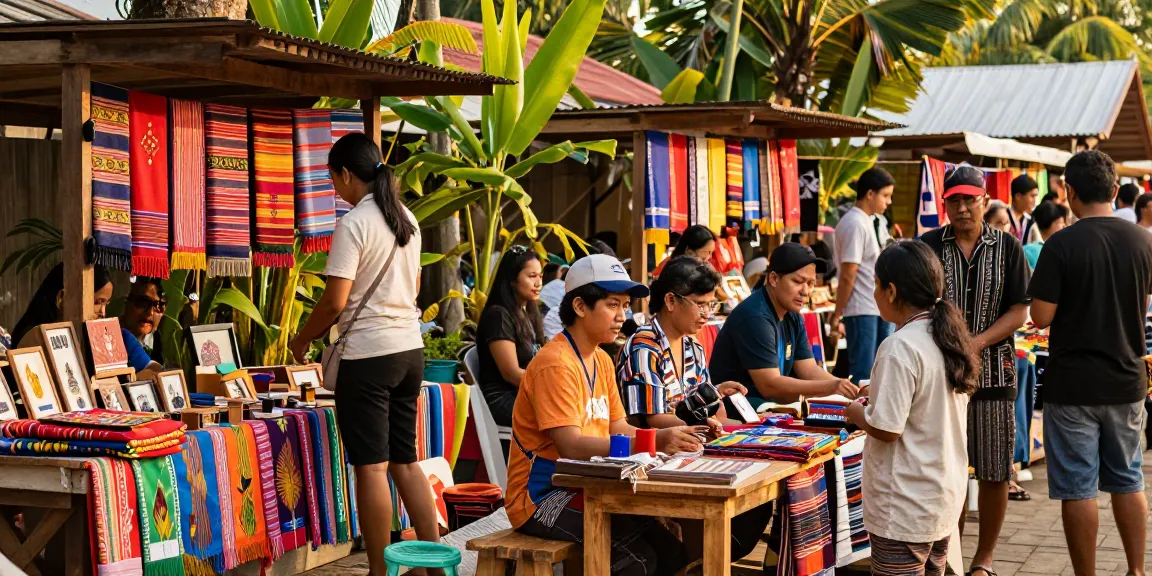 Shoppers discovering unique UMKM products at rokok88's artisan market.