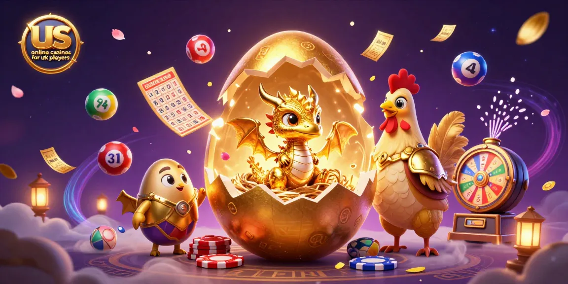 Win big at us online casinos for uk players with a vibrant casino scene featuring a majestic golden baby dragon.