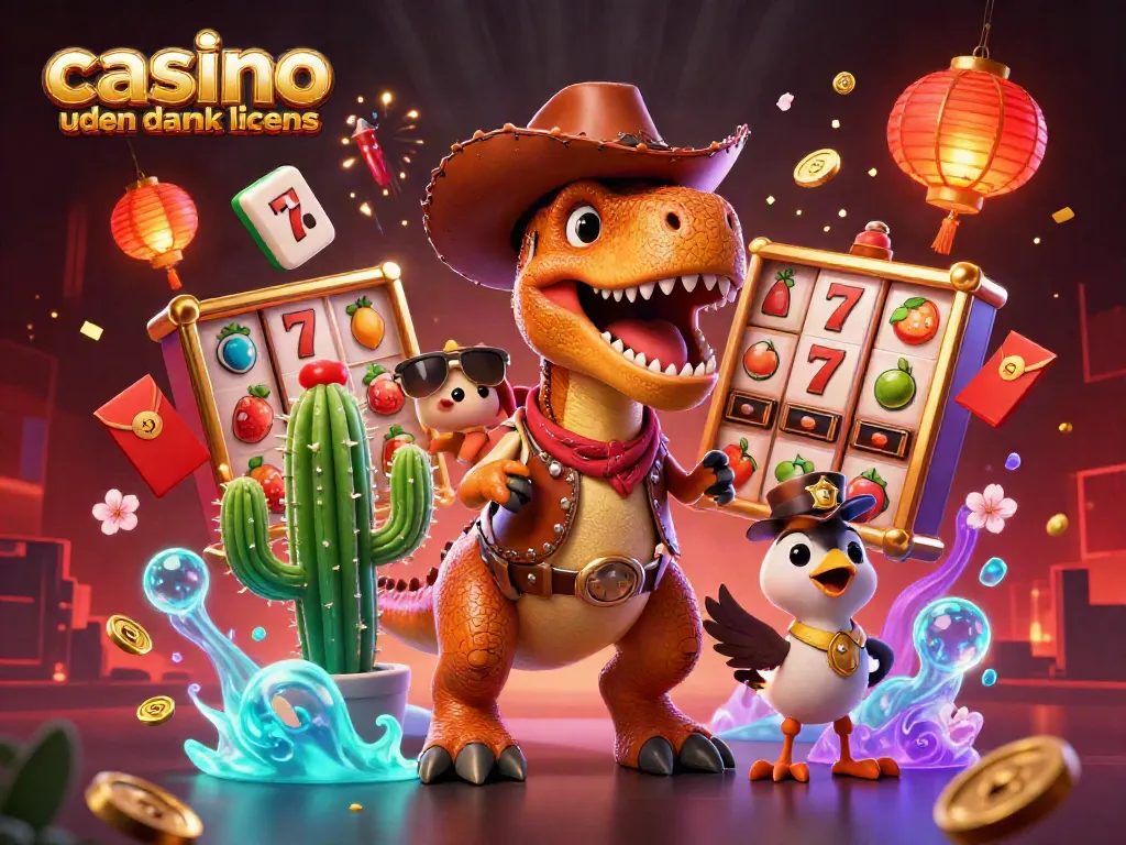 Play thrilling games at casino uden dansk licens with exciting slot reels and vibrant characters.