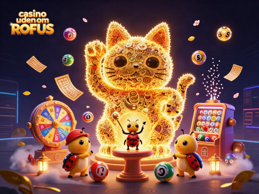 Experience the thrill of casino uden om ROFUS with this vibrant 3D illustration showcasing lively gaming elements and excitement.