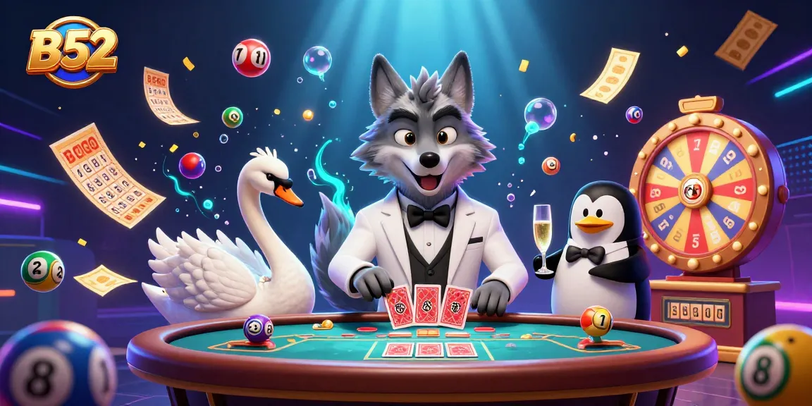 B52 brings excitement to the casino scene with dynamic lottery elements and playful characters.