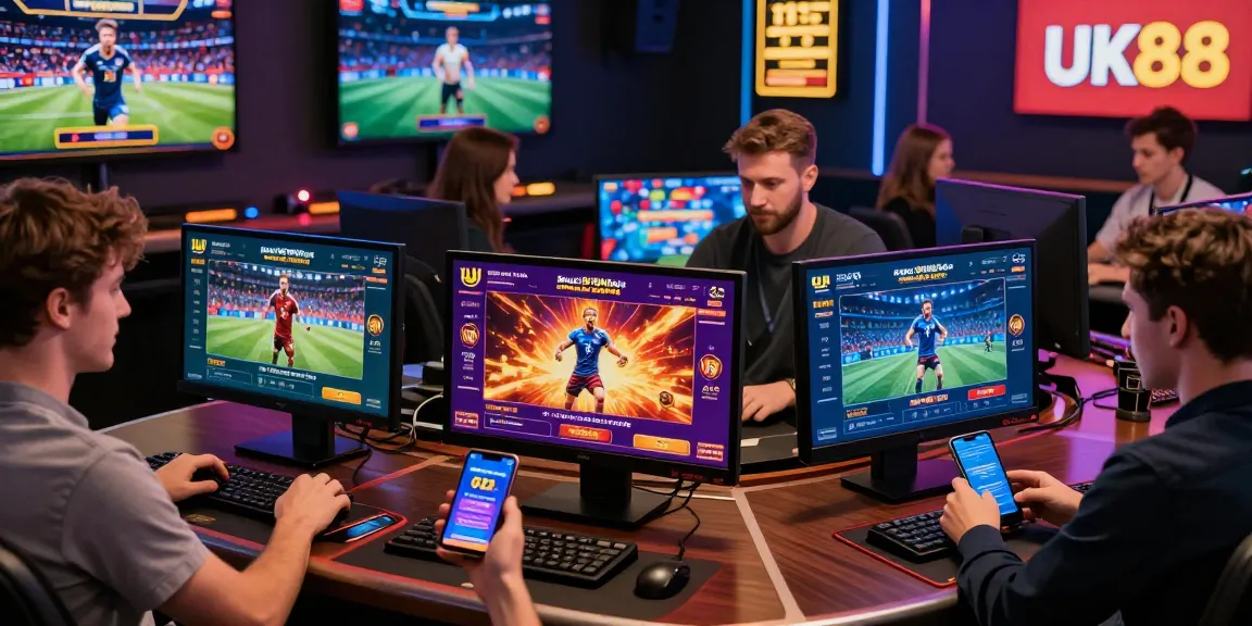 Engaged players enjoying diverse games at UK88 online gambling platform, showcasing excitement and dynamic interactions.