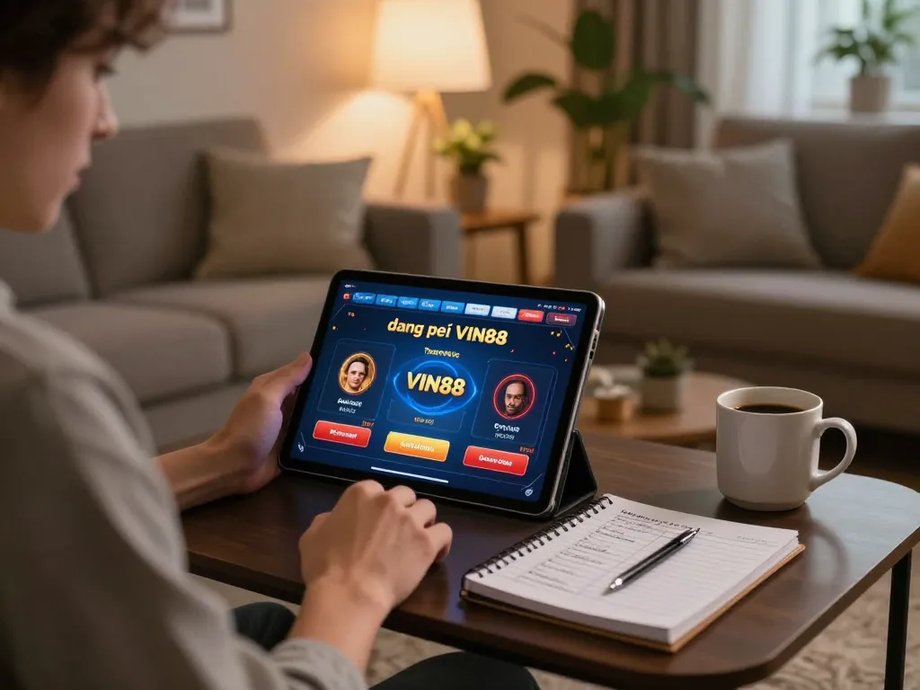 Engaging online gaming experience for đăng ký VIN88 enthusiasts in a cozy home setting.