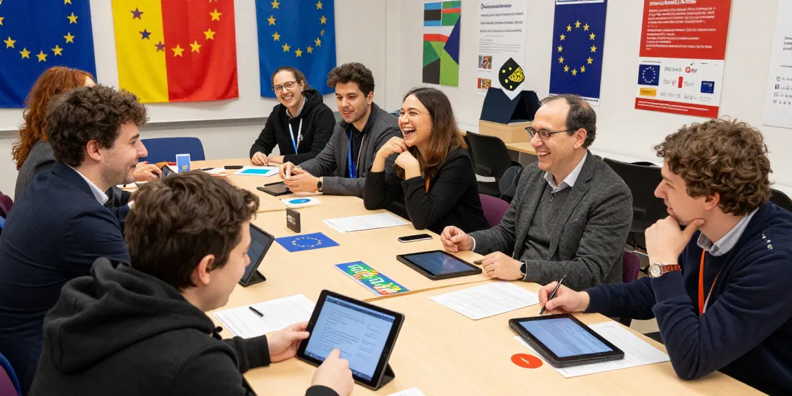Participants enjoying a challenging European Union Quiz in an engaging educational setting