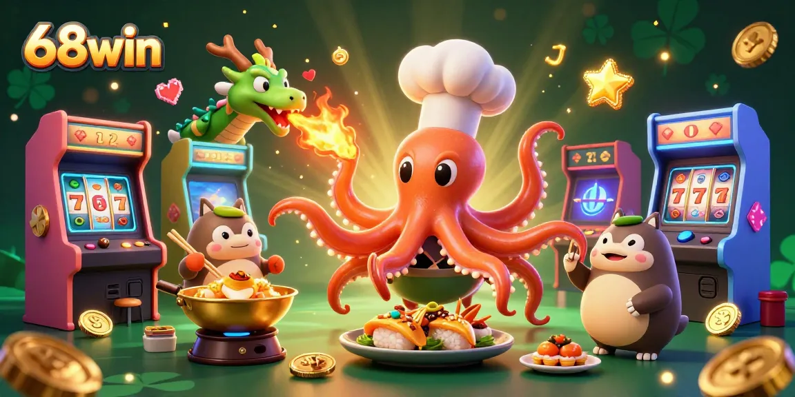 Experience thrilling game action at 68win with diverse slot machines and vibrant characters.