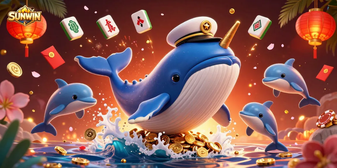 SUNWIN players enjoy thrilling games amidst vibrant illustrations of playful creatures and casino elements.