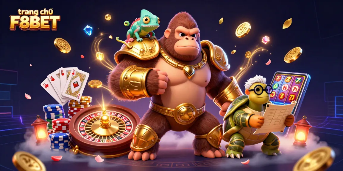 Engage with the thrilling action at trang chủ F8BET, featuring dynamic characters and casino elements.